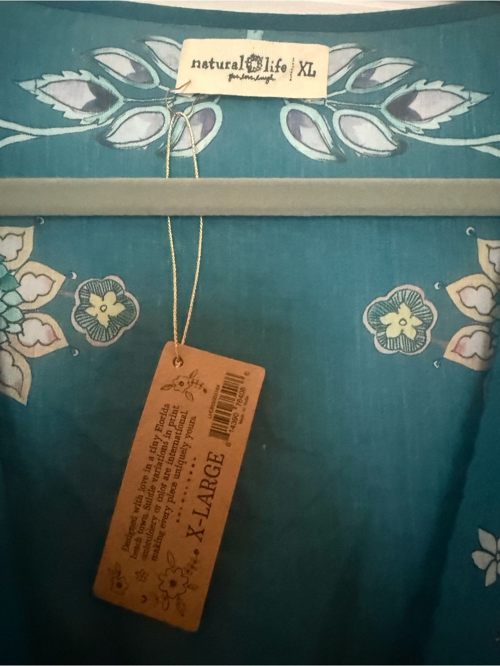 NATURAL LIFE Teal Floral Embroidered Maxi Dress - Picture 4 of 11